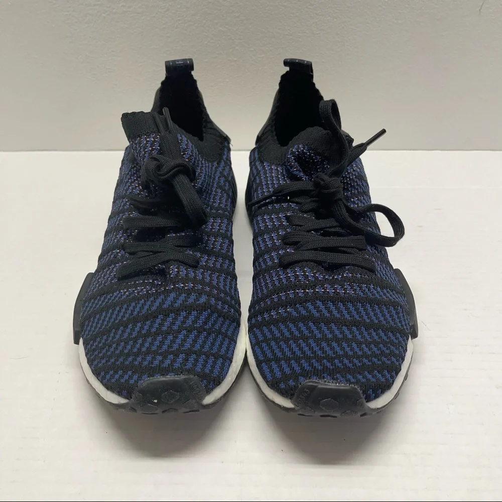 Adidas NMD R1 Primeknit Indigo Stripe Sneakers Sz 11